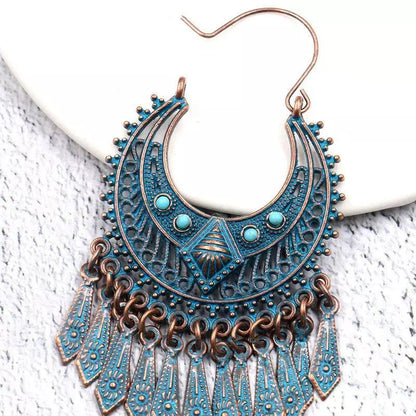 Ethnic Bohemian Vintage Style Gypsy Tassel Retro Tribal Dangle Earrings