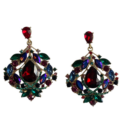Luxury Rhinestones Crystal Teardrop Statement Earrings