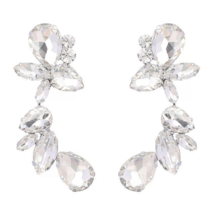 Rhinestones Crystal Teardrop Statement Stud Earrings
