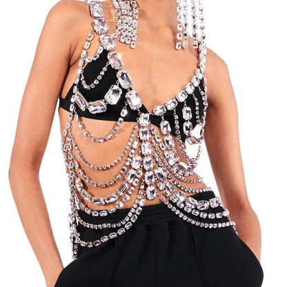Boho Sparkling Crystal Rhinestone Bling Statement Body Jewellery