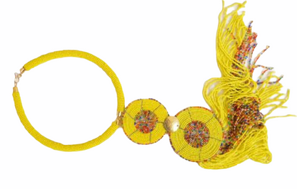 African Tribal Beaded Fringe Pendant Necklaces