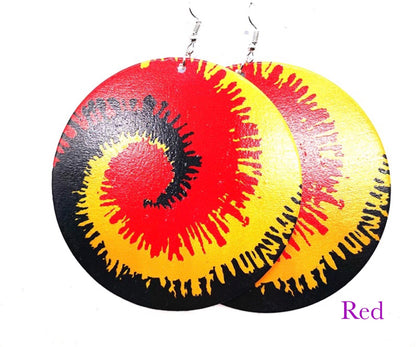 Hand Painted Heritage Wooden Dangle Earrings