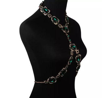 Boho Bralette Rhinestone Statement Body Chain Jewellery