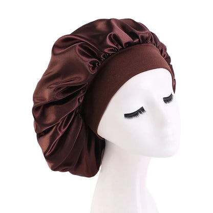 Large Band Satin Silk Single Layered Luxury Stylish Bonnet Caps