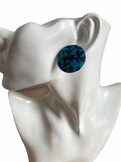 African Ankara Print Fabric Stud Earrings