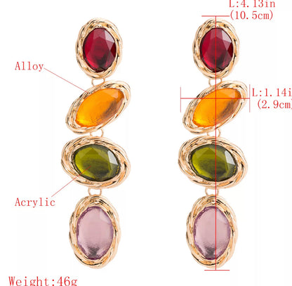 Long Elegant Sparkling Rhinestone Statement Stud Dangle Earrings