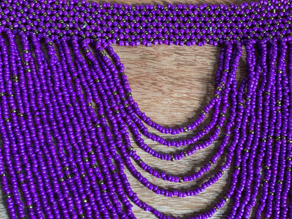 Authentic Purple Tribal African Ethnic Maasai Choker Necklace