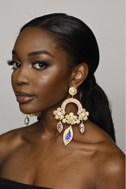 Elegant Statement Crystal Diamante Rhinestone Long Tassel Earrings