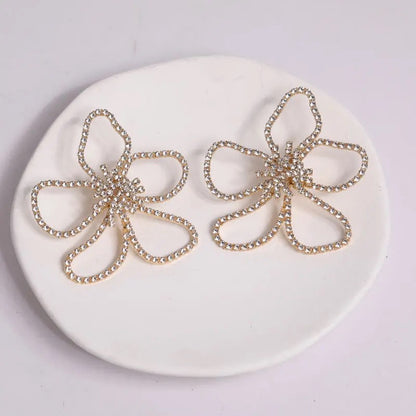 Oversized Bohemian Rhinestones Statement Round Stud Earrings