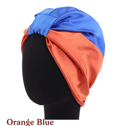 Double Layered Soft Satin Silk Ready to Wear Turban Caps