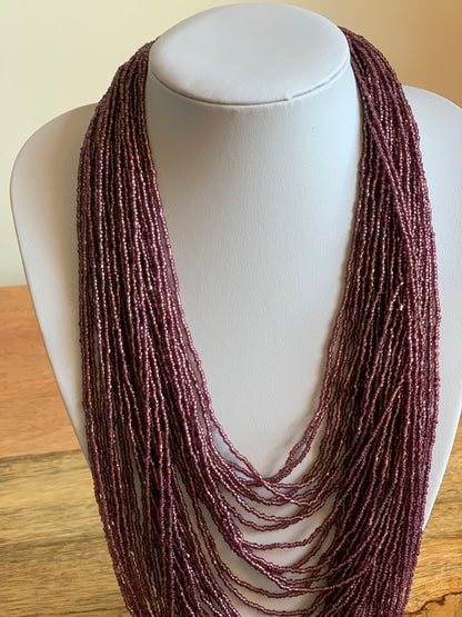 Purple Authentic Handmade African Tribal Beaded Purple Necklaces