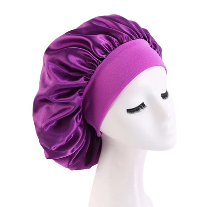 Large Band Satin Silk Single Layered Luxury Stylish Bonnet Caps