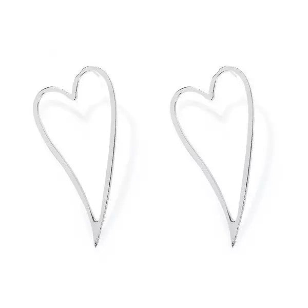 Love Heart Shaped Lightweight Alloy Stud Earrings