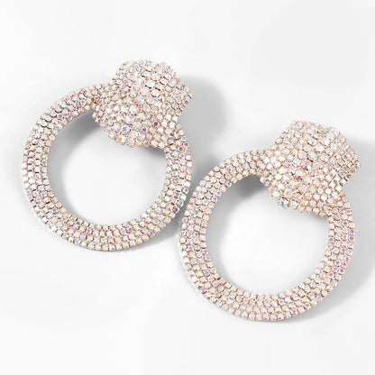 Large Luxury Crystal Rhinestones Statement Stud Earrings