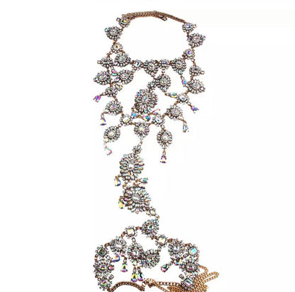Rhinestone Sparkling Crystal Bling Body Harness Statement Chain Jewellery