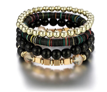 4 Pieces Beaded Beads Bracelets Sets