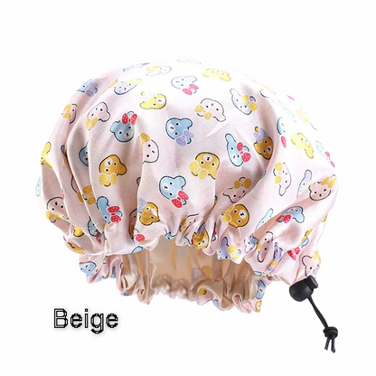 Kids Adjustable Double Layered Revisable Satin Silk Bonnet Caps