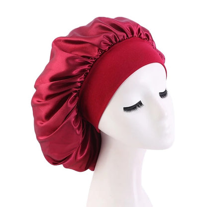 Large Band Satin Silk Single Layered Luxury Stylish Bonnet Caps