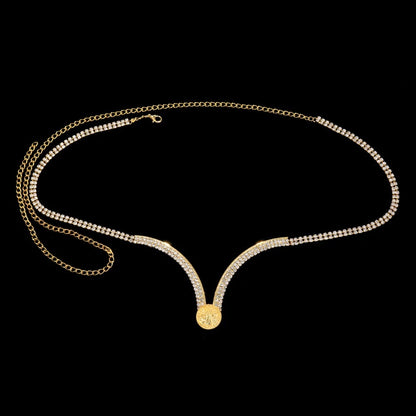 Crystal Rhinestone Bra Bracket Underwear Statement Body Chain Jewellery