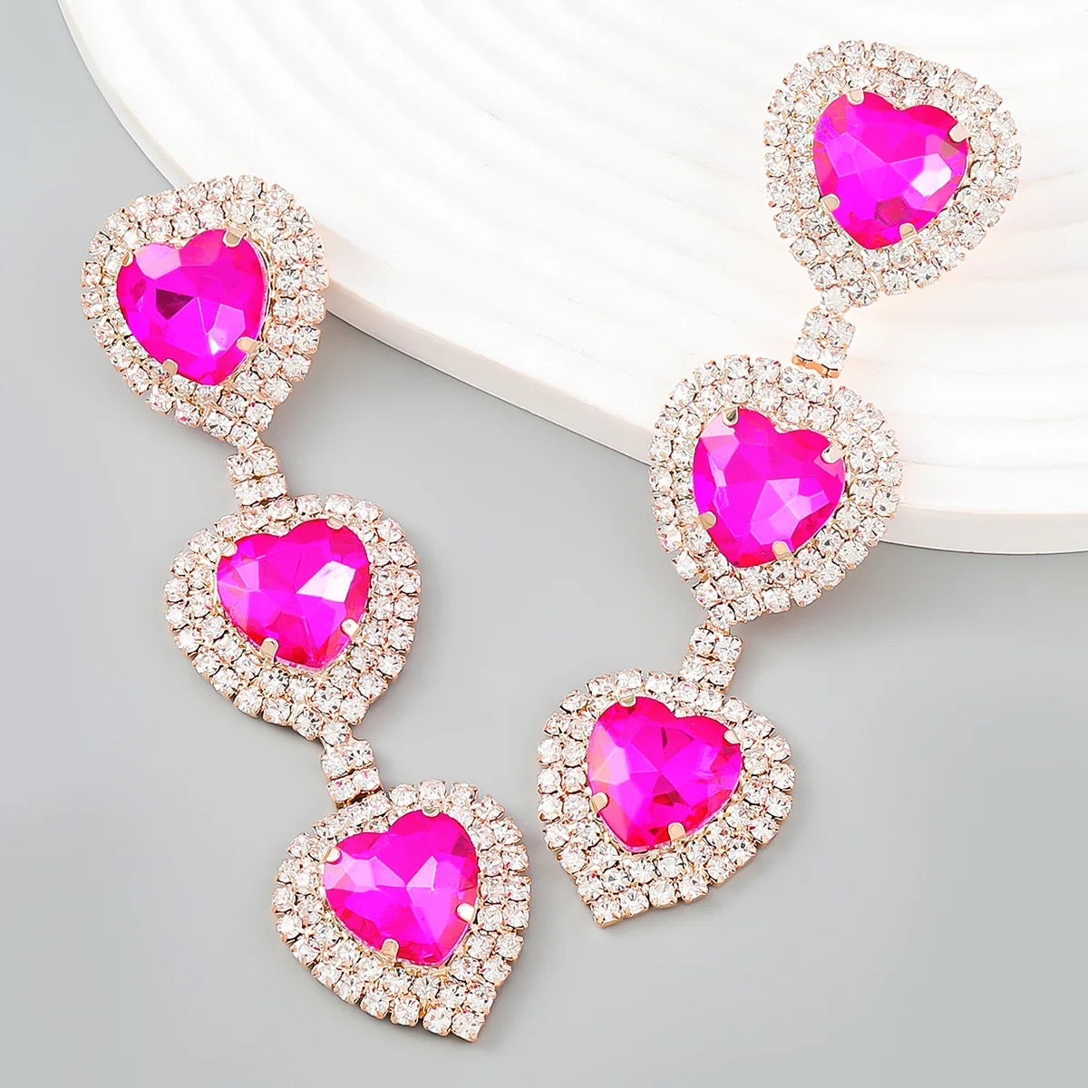 Long Glamorous Elegant Diamante Rhinestone Dangle Earrings