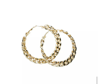 8CM Lightweight Large Boho Statement Punk Hoop Earrings