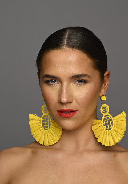 Beautiful Raffia Statement Earrings
