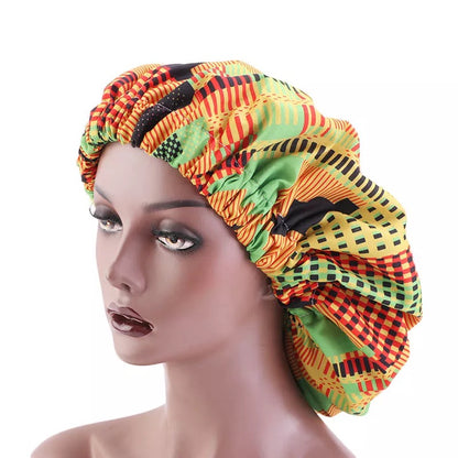 Satin Silk African Pattern Ankara Bonnet Caps