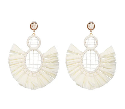 Beautiful Raffia Statement Earrings