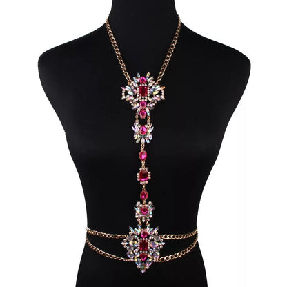 Crystal Rhinestone Tassel Statement Body Chain Jewellery