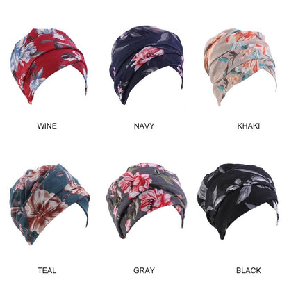 Lightweight Viscose Floral printed Fabric Turban Shawl Scarves Head Wraps