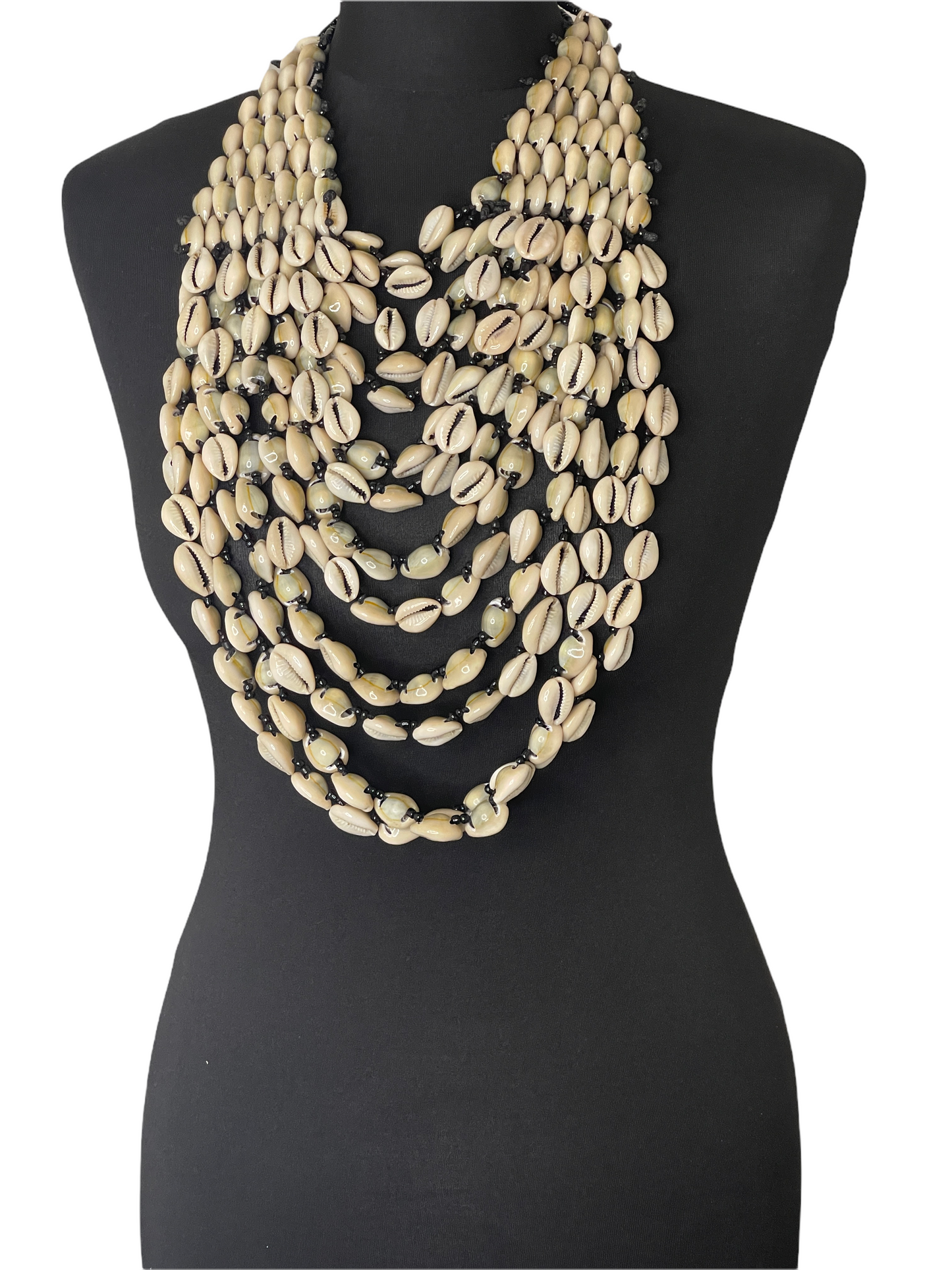 Authentic African Statement Ethnic Cowrie Sea Shell Beaded Collar Necklace