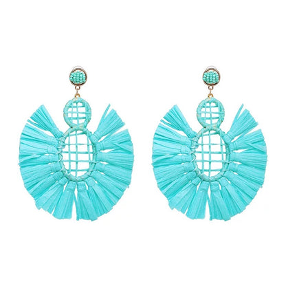 Beautiful Raffia Statement Earrings