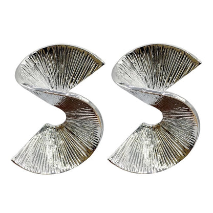 Spiral Shaped Design Metal Stud Earrings