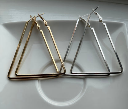 Medium Triangle Hoop Earrings