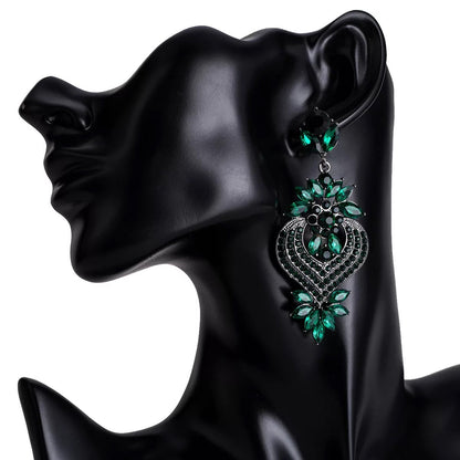 Luxury Multicolour Elegant Rhinestones Crystal Statement Earrings