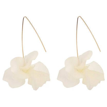 Lightweight Acrylic Flower Petals Wire Dangle Drop Earrings