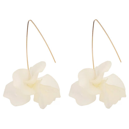 Lightweight Acrylic Flower Petals Wire Dangle Drop Earrings