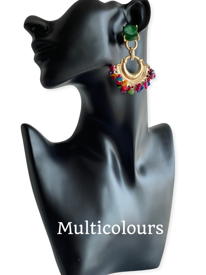 Bohemian Colourful Resins Beads Dangle Earrings
