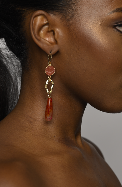 Bohemia Long Resin Dangle Earrings