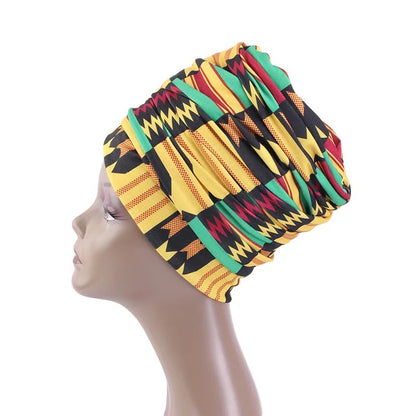 Long Stretch Printed Ankara Fabric Turban Head Wraps
