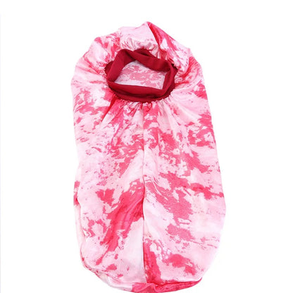 Tie Dyed Satin Silk Single Layered Long Bonnet Caps For Braids And Long