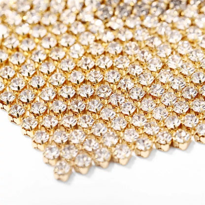 Glamorous Diamante Rhinestone Tassel Statement Earrings