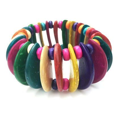 Coconut Shell Beaded Bangle Bracelets