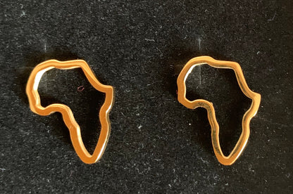 Africa Map Shaped Stud Earrings