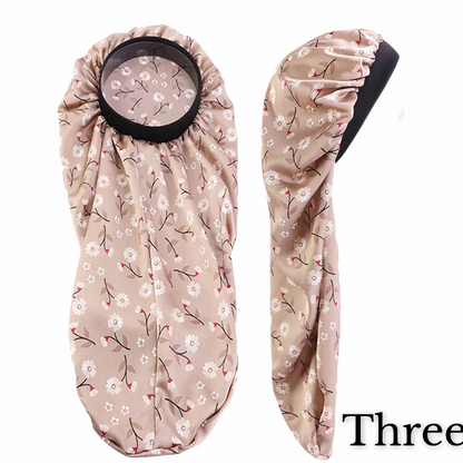 Long Satin Silk Single Layered Bonnet Caps For Braids And Long Hair