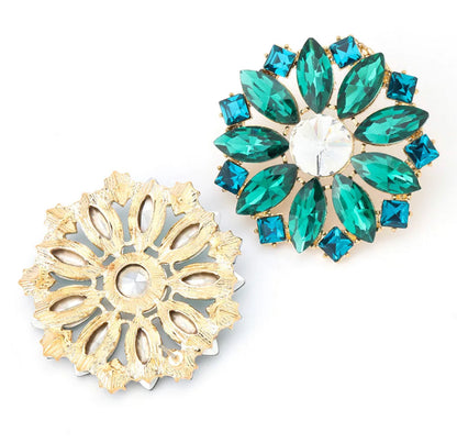 Luxury Crystal Rhinestones Flower Designed Statement Stud Earrings