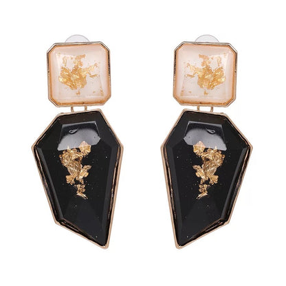 Bohemia Gold Powdered Resin Statement Earrings