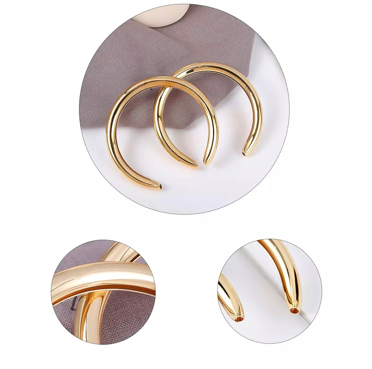 5CM Chunky Thick Oversized Meniscus Alloy Statement Stud Earrings