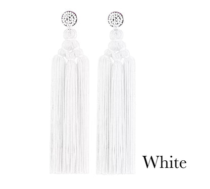Bohemian Long Fringed Tassel And Beads Earrings