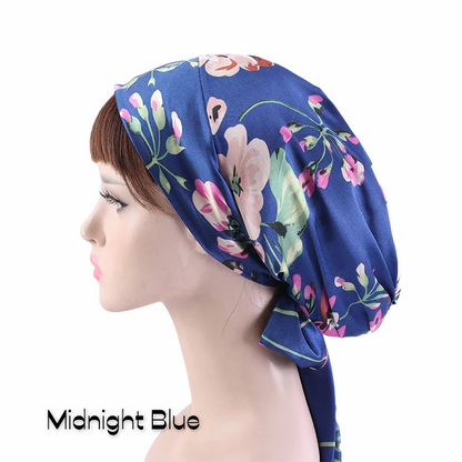 Luxury Satin Silk Head Scarf Bonnet Wrap Bow Ties